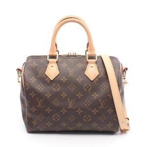 Louis Vuitton Speedy Bandouliere handbag canvas leather Monogram Brown